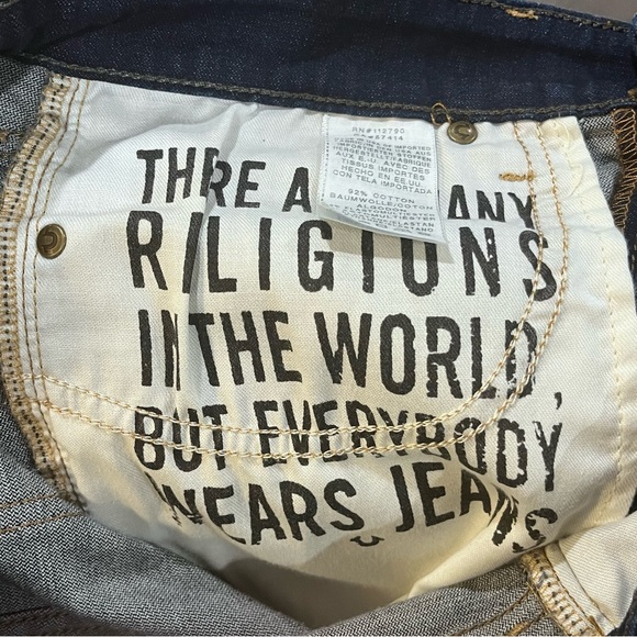 True Religion Tony Raw 36x30 Mens Skinny Jeans Dark Blue Made In USA - Picture 10 of 14